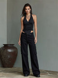 Modern Grunge Halter Two-Piece Set