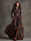 Giana - Plaid Maxi Shirt Dress
