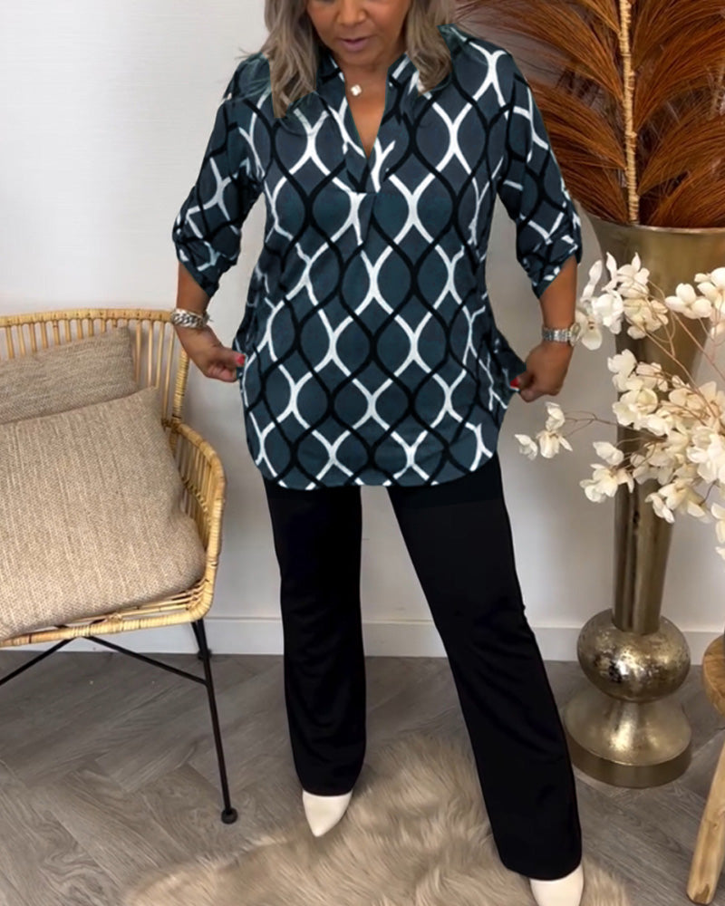 Alisha - Graphic Print Blouse