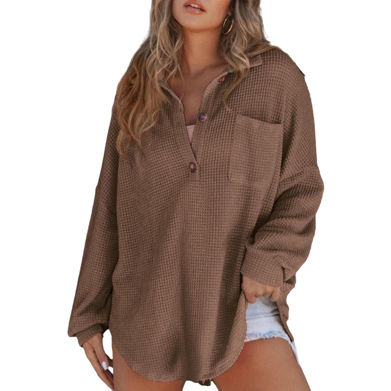 Saira – Casual Lightweight V-neck Tunic Blouse