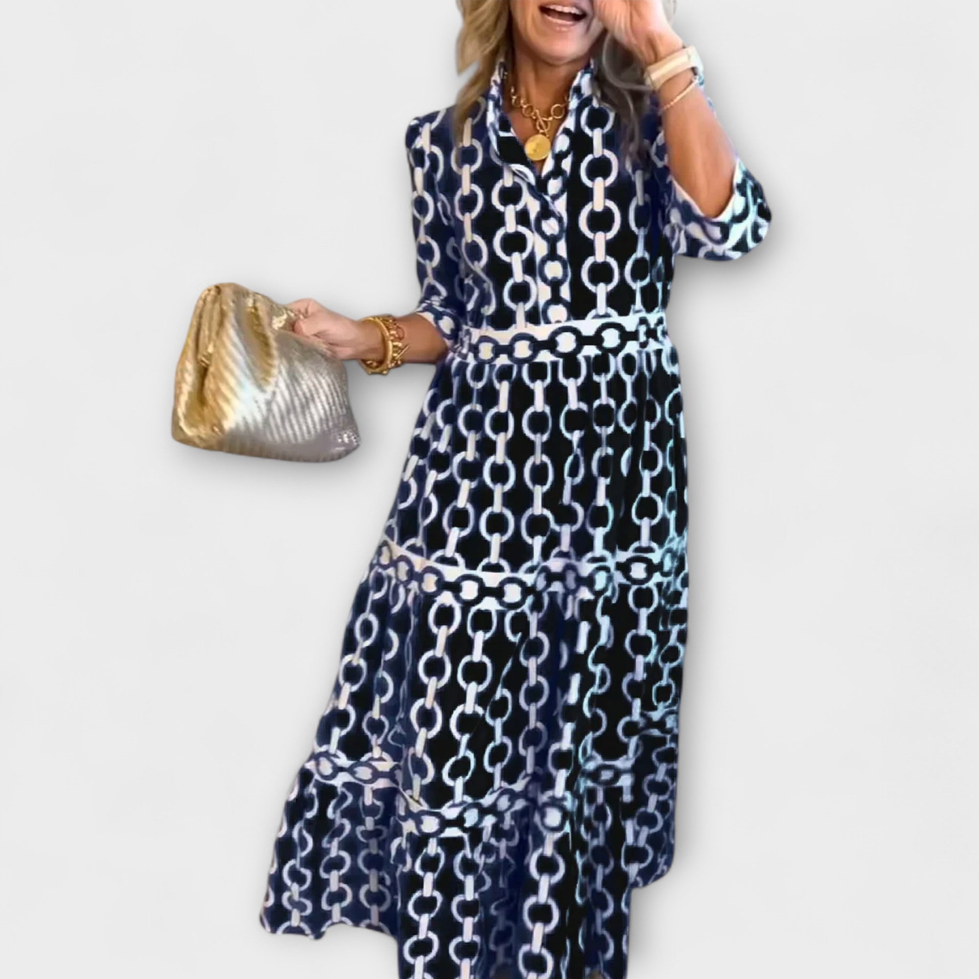 Elvira – Midi Dress with Chain Pattern