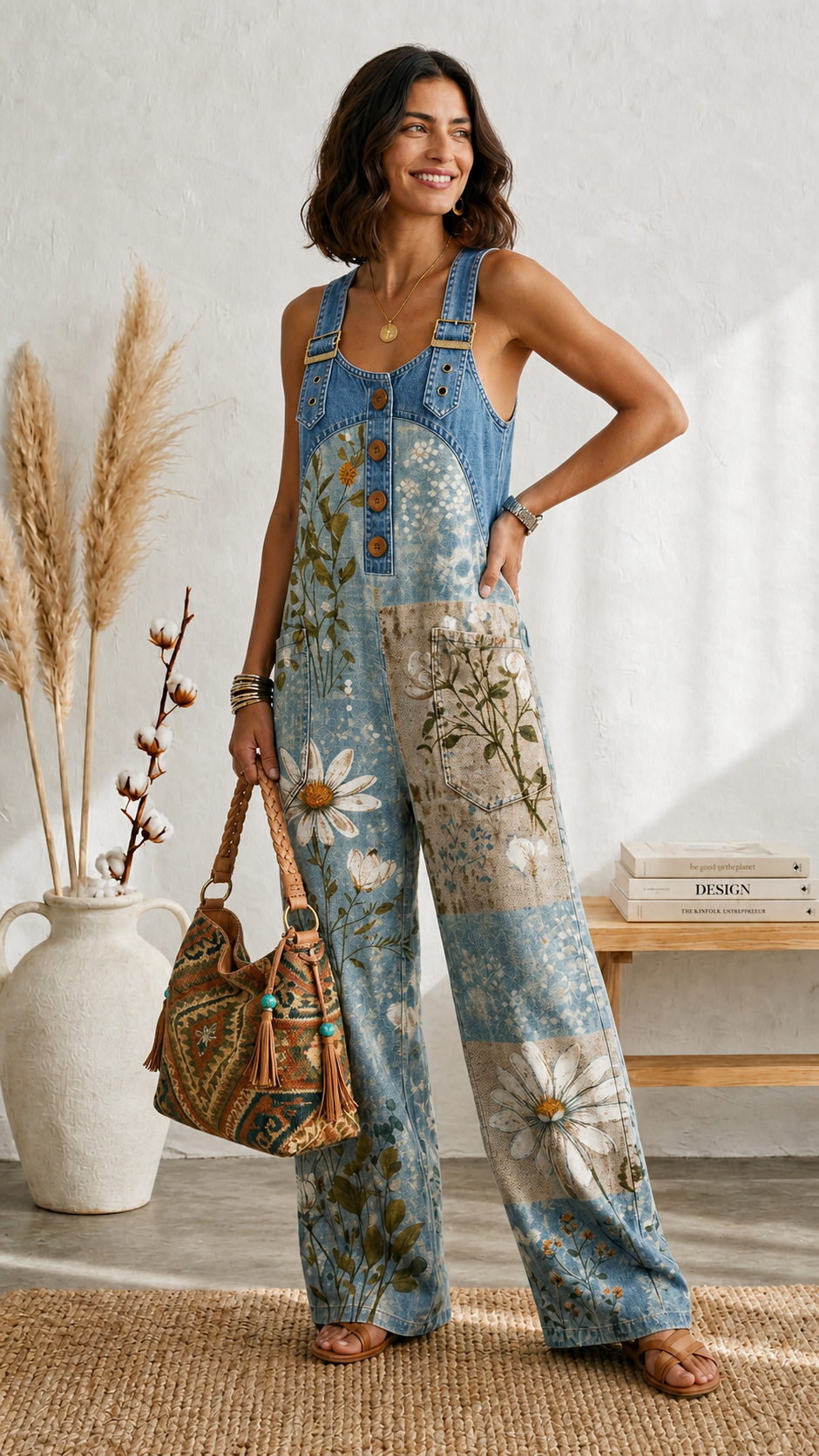 Luna | Vintage Floral Jumpsuit