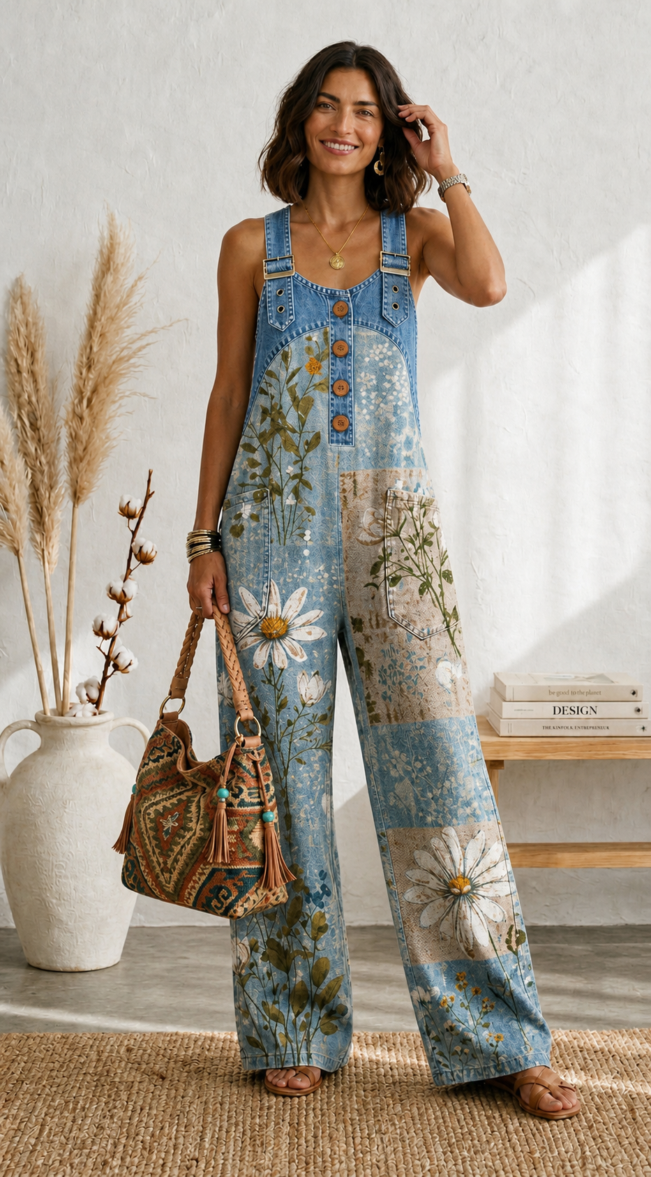 Luna | Vintage Floral Jumpsuit