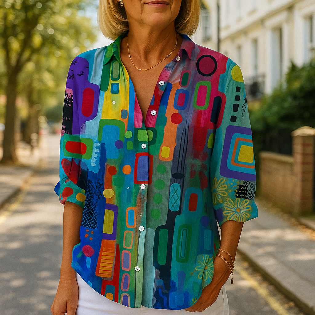 Jella – Flowing Everyday Blouse with Feminine Neckline