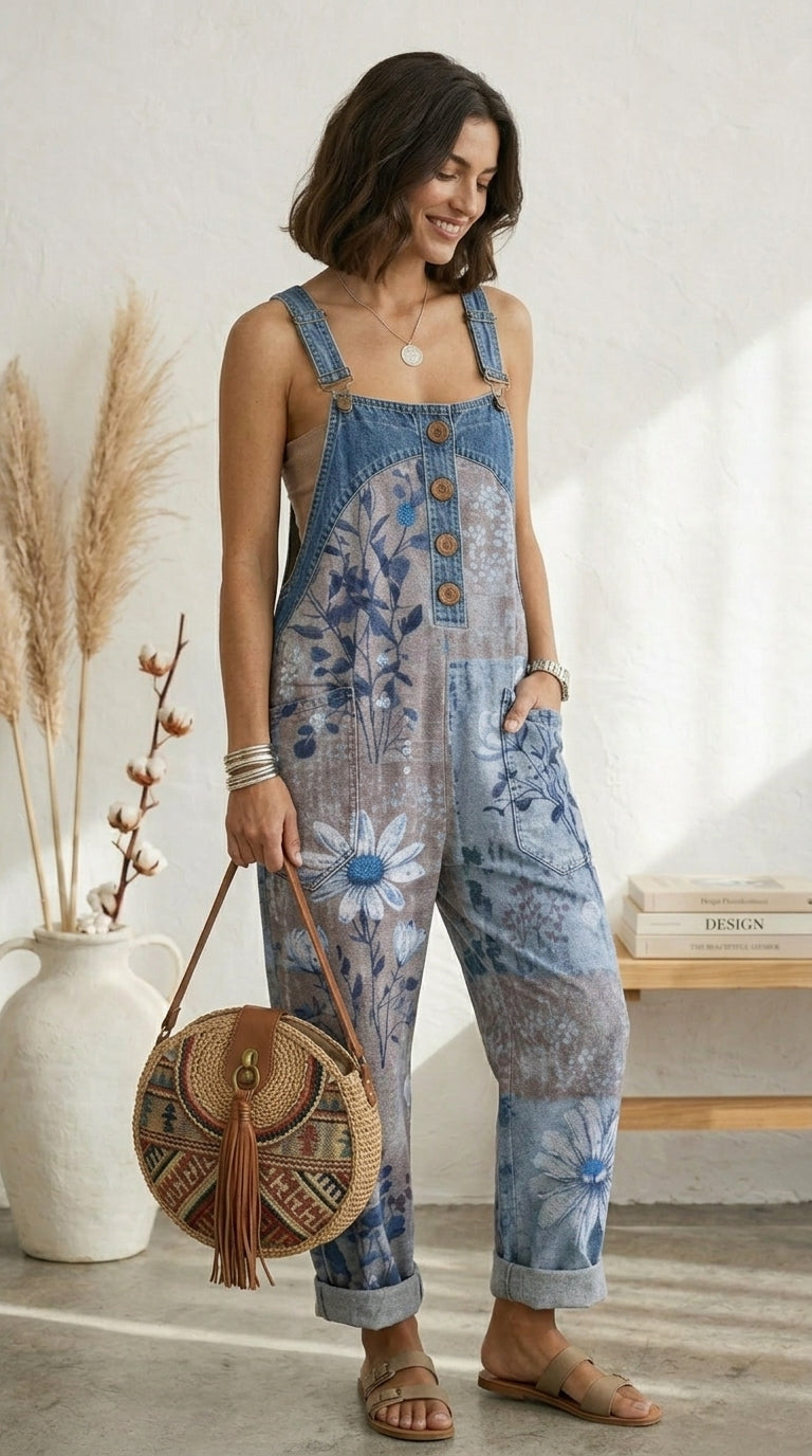 Luna | Vintage Floral Jumpsuit