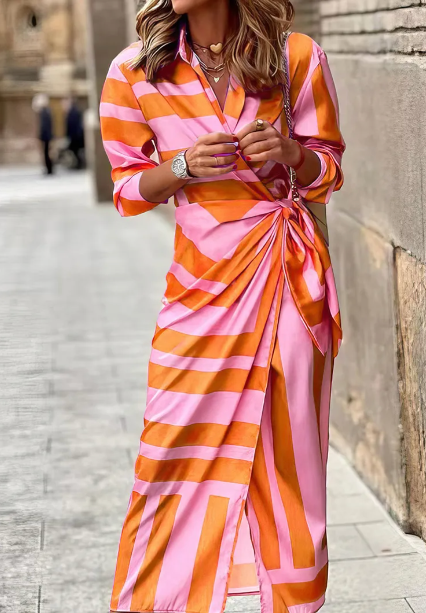 Elvina - Printed Wrap Dress