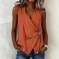 Sandy - Sleeveless Wrap Blouse