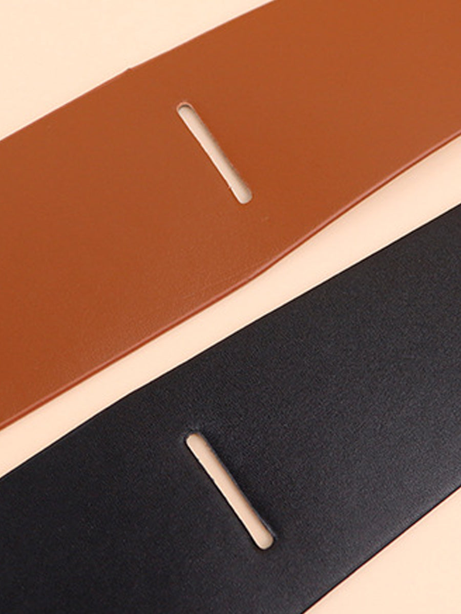 Women's Fashion Imitation Leather Tie Band Wide Belt