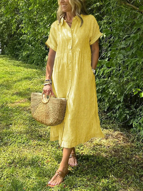 Anjie – Buttoned Cotton Maxi Dress