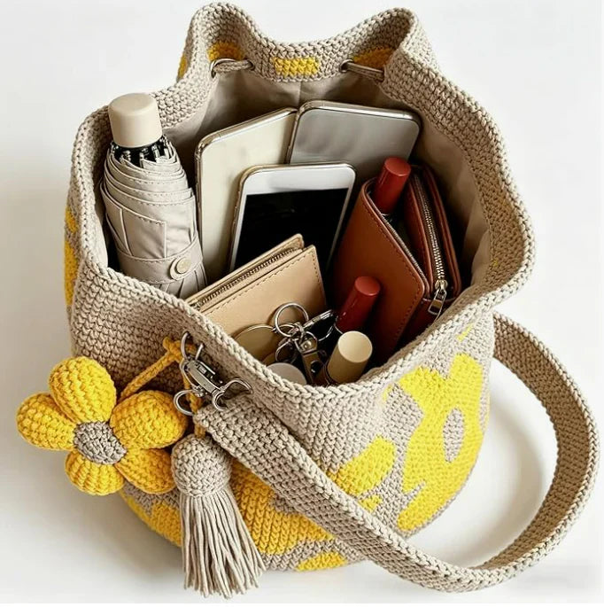 Livia - Handmade Crochet Floral Tote Bag