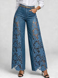 Michaela - Embroidered Wide-Leg Jeans